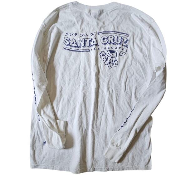 Santa Cruz Original Boardwalk Long Sleeve Men White Tee Size X-Large - Picture 2 of 16